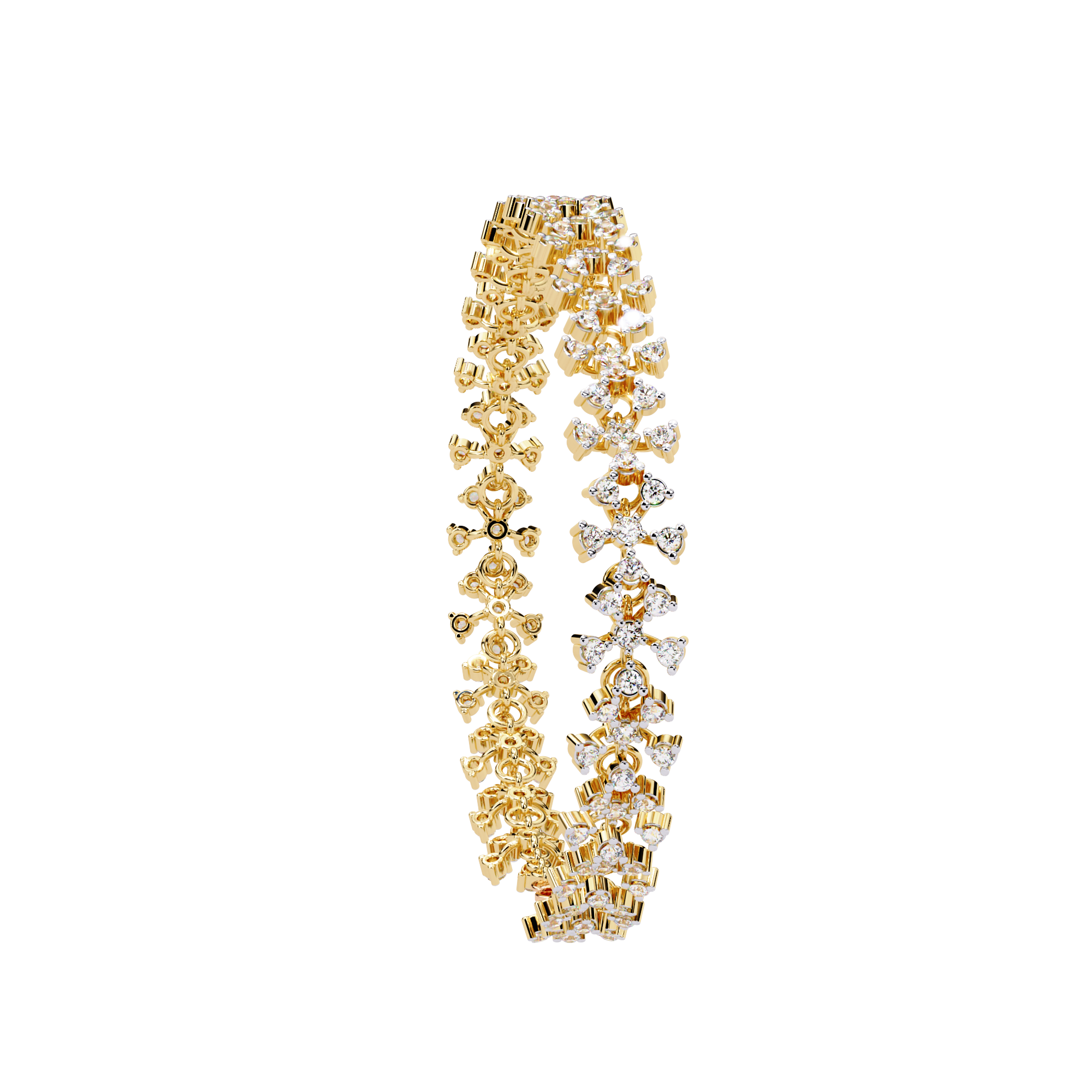 Solitairekart 1.59ct  Natural Diamond Floral Snowflake Bracelet-HI Color, VS-SI Clarity